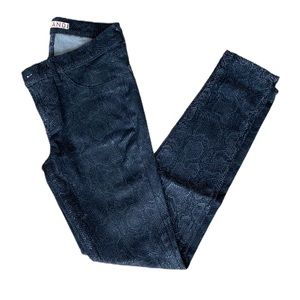 J Brand Wax Coated Snakeskin Skinny Jeans